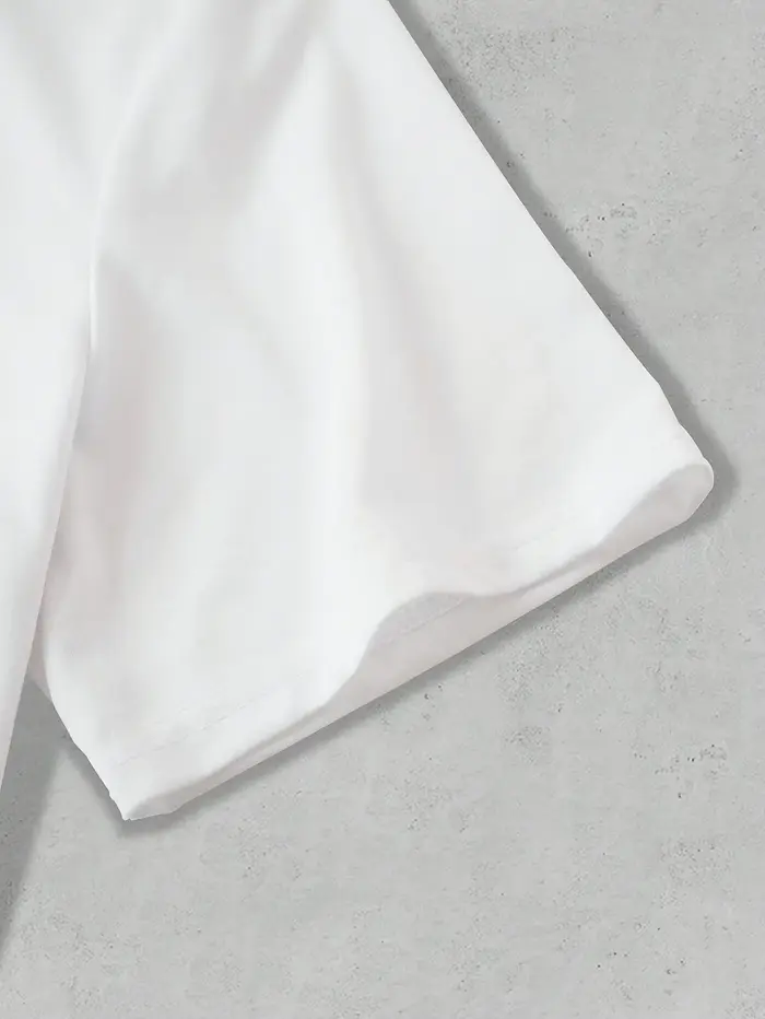 Dessin animé drôle teckel imprimé femmes T-shirt décontracté col rond à la mode blanc