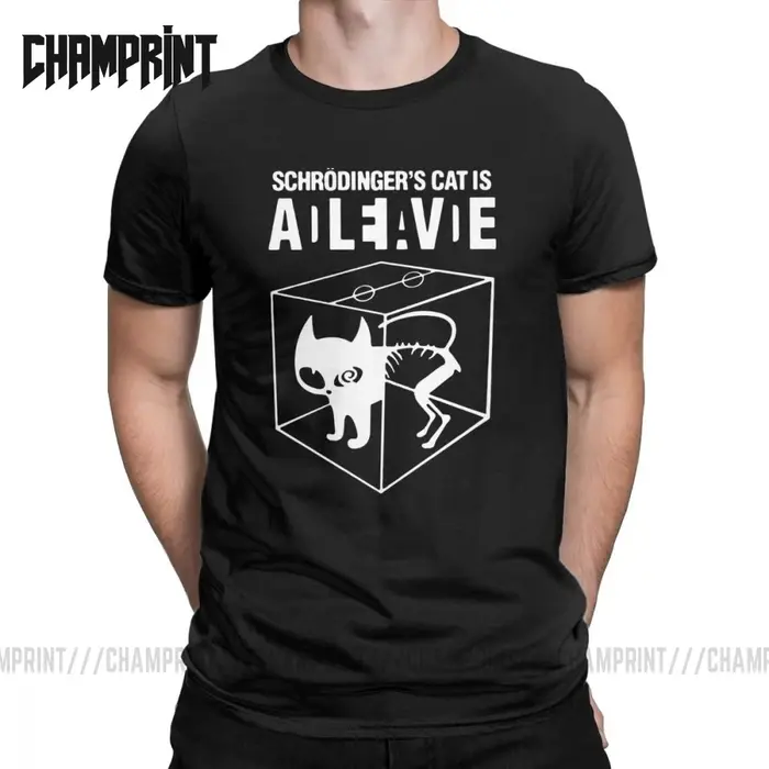 Schrodingers chat Big Bang théorie T-Shirts hommes Sheldon Cooper Geek TBBT pur coton t-shirt à manches courtes