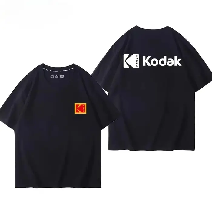 T-shirt vintage imprimé pour homme Kodak été 2026, 100% coton, sportif, décontracté, ample et confor