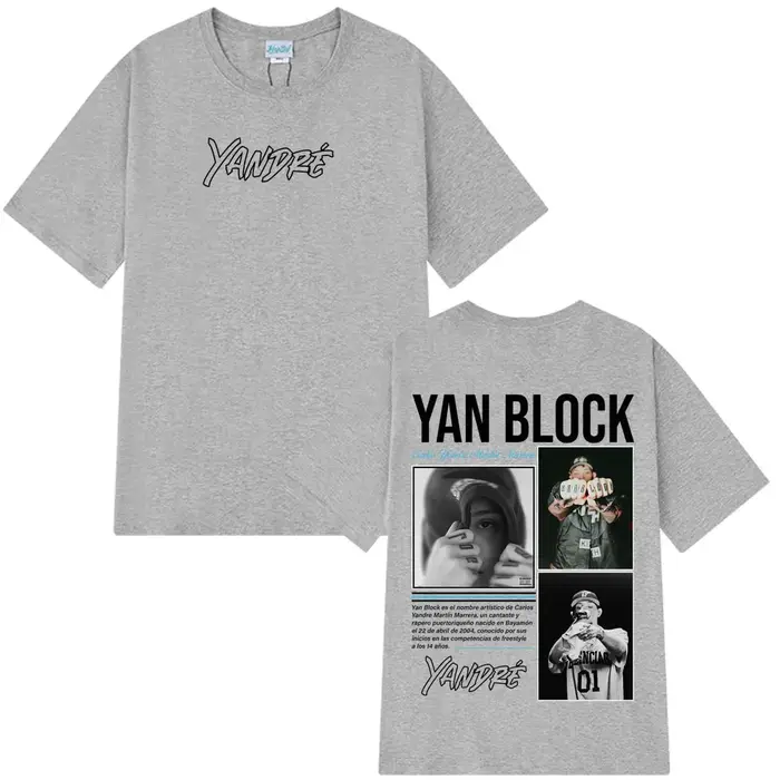 Rappeur Yan Block Album 2025 T-shirt graphique hommes femmes mode T-shirts décontracté coton surdimensionné Hip-hop
