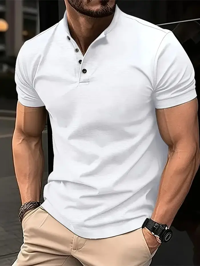 Nouveauté 2026 – T-shirt Henley d'été pour homme