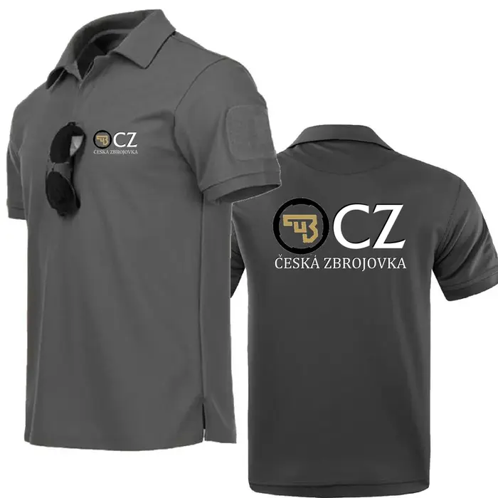 Polos pour hommes Style militaire T-Shirts respirant armée Combat tactique t-shirt CZ Ceska Zbrojovka armes à feu