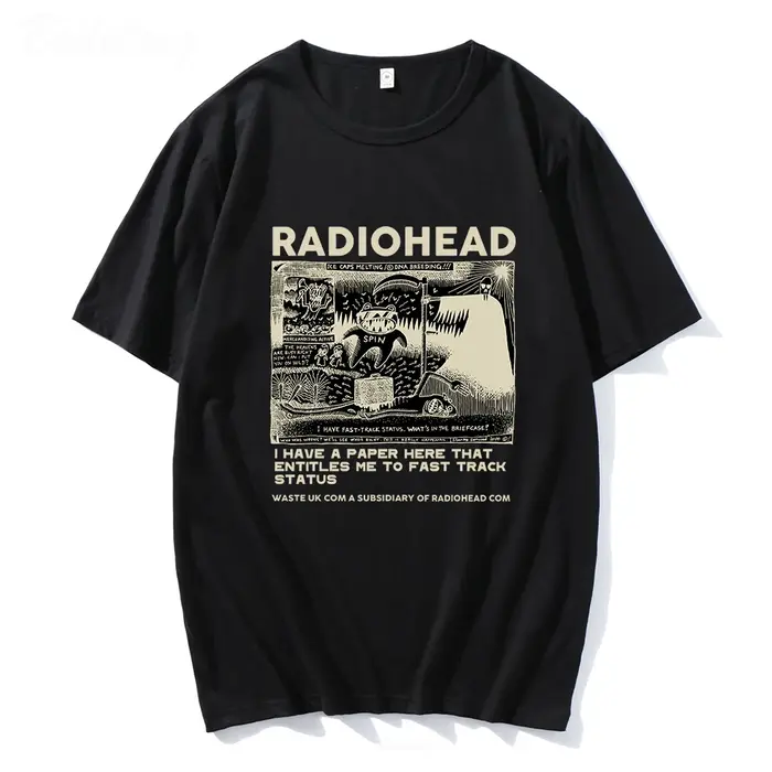 Radiohead t-shirt hommes Vintage classique t-shirts amérique du nord Tour Rock garçon Camisetas Hombre Hip Hop unisexe 100% coton surdimensionné hauts