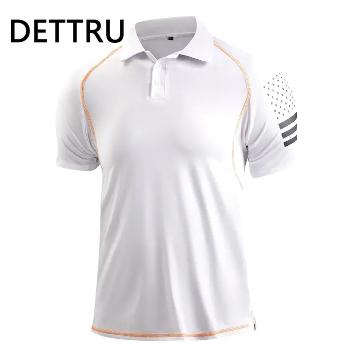 DETTRU T-shirts pour hommes Activités de plein air d'été Sports tactiques Col polo Sweat-shirts à bascule