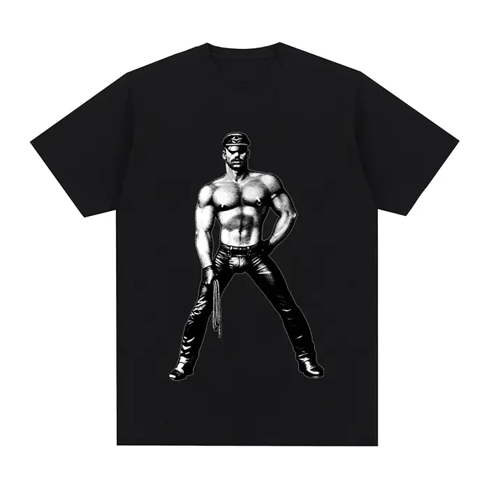 T-shirt homme/femme, en coton, avec dessin de tom of finlande, GAY, arc-en-ciel, COWBOY, police, pet