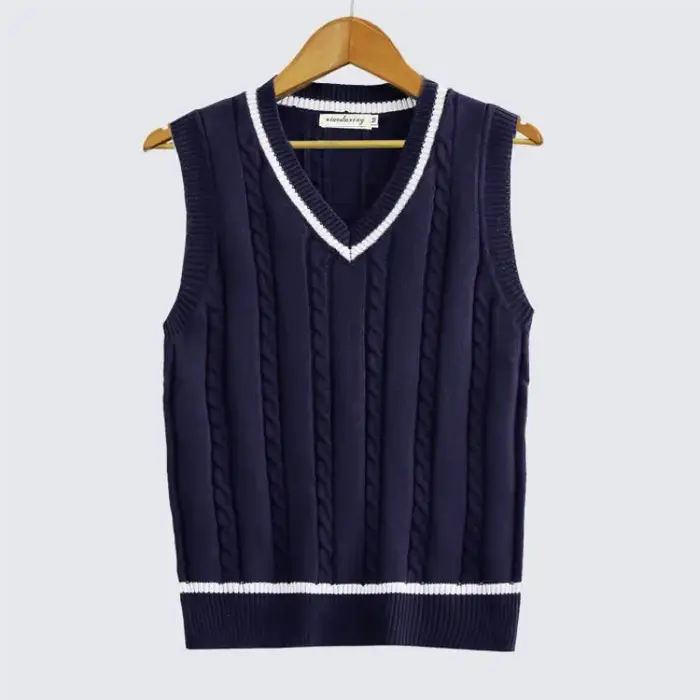 Chandails tricotés blancs rayés pour hommes