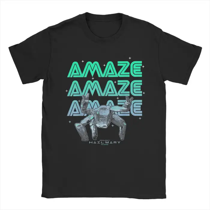 T-Shirt Vintage Project Hail Mary pour hommes, col rond, en pur coton, à manches courtes, idée cadea