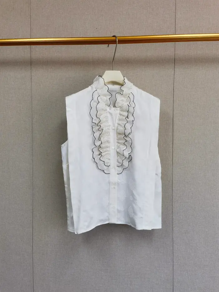 Nouvelle chemise d'été sans manches à col montant pour femme