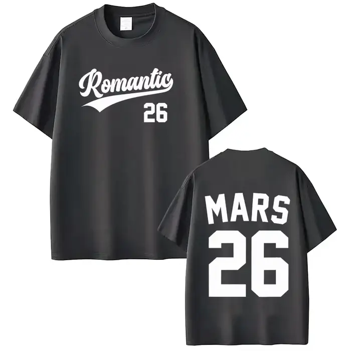 Bruno Mars The Romantic Tour 2026 T-shirt imprimé pour hommes et femmes