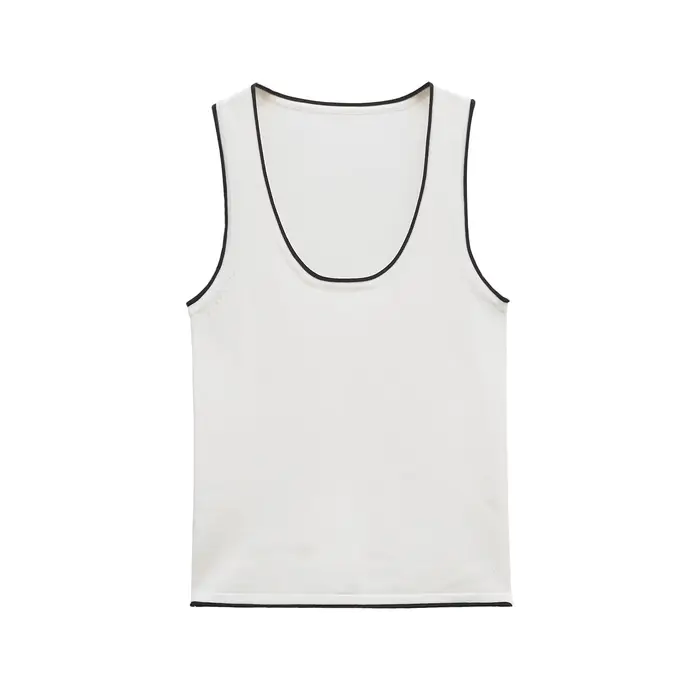 Haut tricoté classique pour femme avec bordure