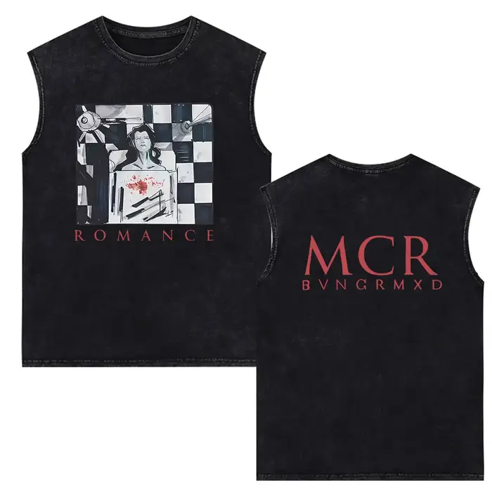 Mon Romance chimique l'album Black Parade Vintage lavé débardeurs hommes femmes Punk Emo Rock surdimensionné sans manches gilet t-shirts