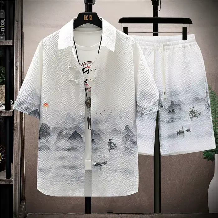 Chemises + Objectifs 2024 nouveau style été mode Sportedly hommes ensembles décontractés mode mascul