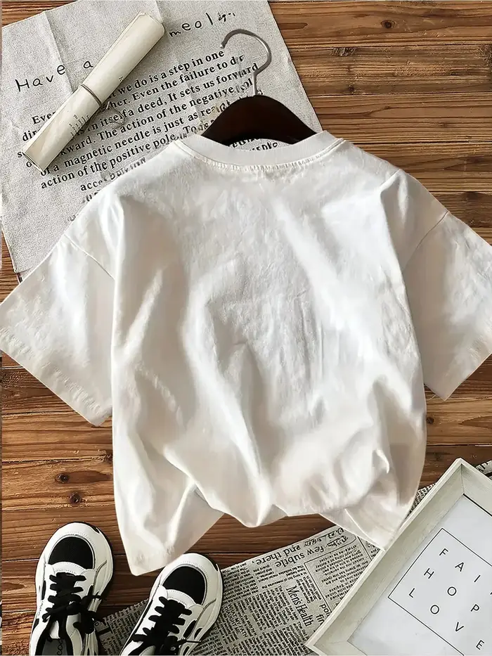 Sweet Life Ice Cream - T-shirt confortable à manches courtes et col rond avec imprimé de dessins animés pour l'été