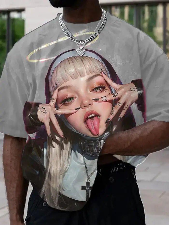 2025 cadeau du nouvel an 3D imprimé hommes décontracté à manches courtes T-shirt mode HD Anime impression confortable
