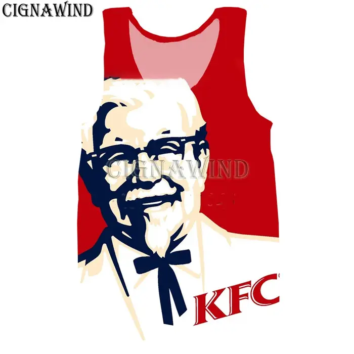 T-shirt homme/femme KFC grand-père, imprimé en 3D, décontracté, style Harajuku, sweat-shirt/gilet, é