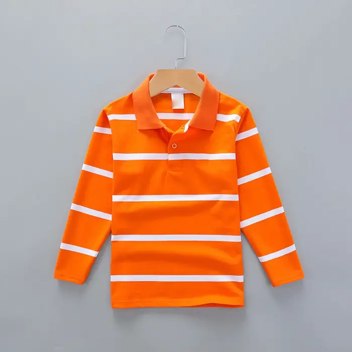 Garçon Polos chemise couleur rayures col rabattu automne à manches longues