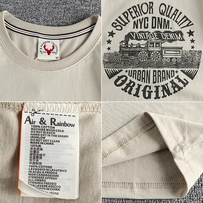T-shirt à manches courtes pour hommes avec motif train emblématique