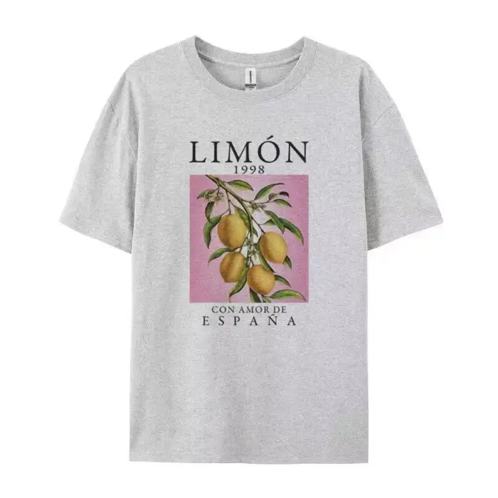 Citron Fruit imprimé T-Shirts coton femmes graphique hauts Vintage esthétique botanique Streetwear chemise Cottagecore vêtements surdimensionné