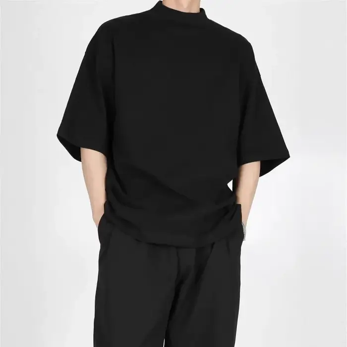 T-Shirt ample surdimensionné à manches courtes et col rond pour hommes