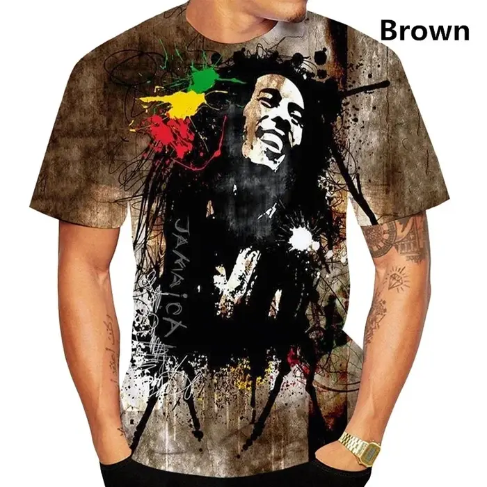 Bob Marley Hip-hop Rock chanteur impression 3D sport séchage rapide respirant hommes T-shirt en plein air rue mode décontracté à manches courtes haut