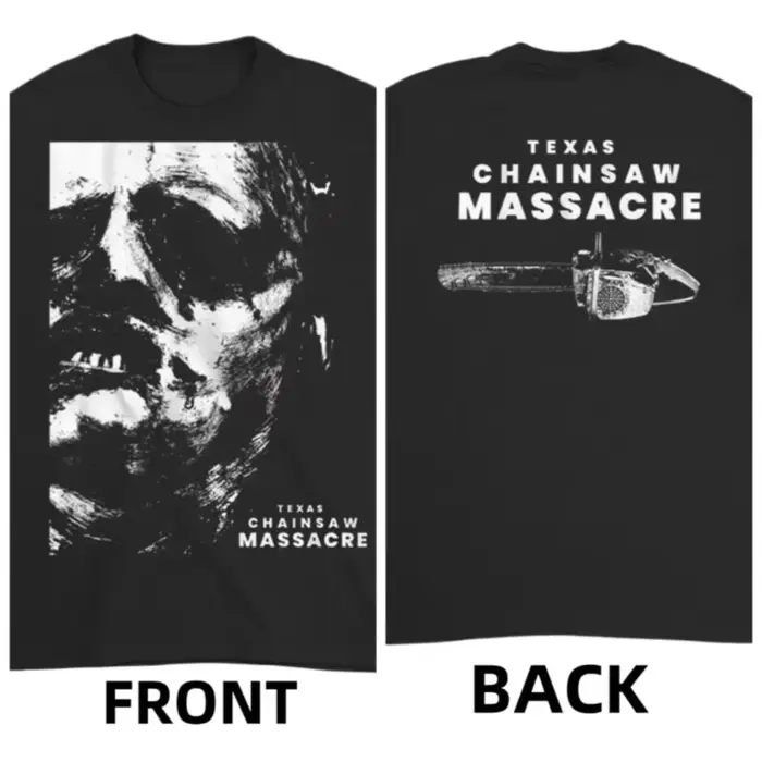 Texas Chainsaw Massacre T-shirt imprimé graphique col rond coupe ample à la mode