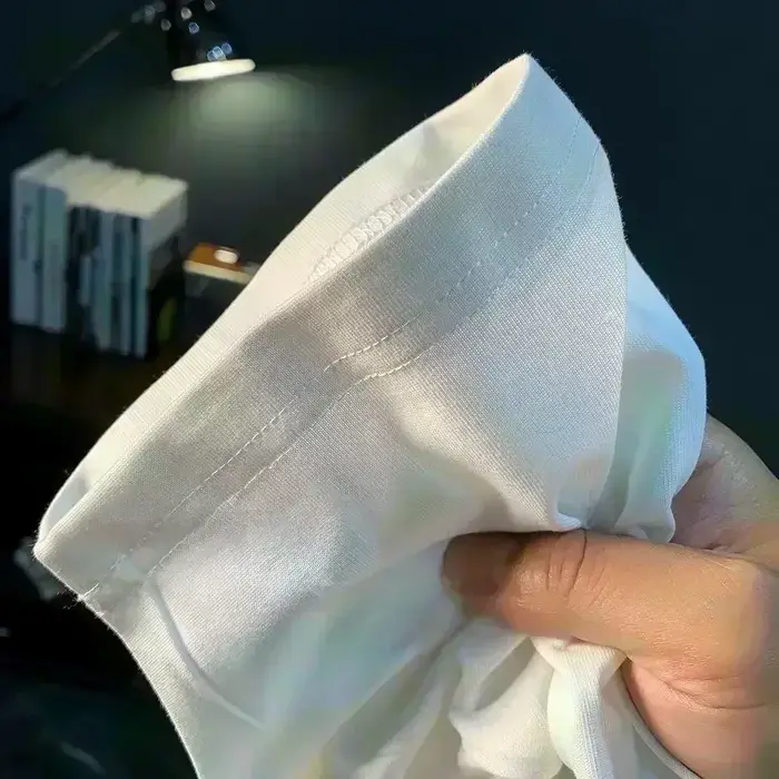 T-shirt pour homme en pur coton, impression numérique double face avec croix colorées, graphique uni