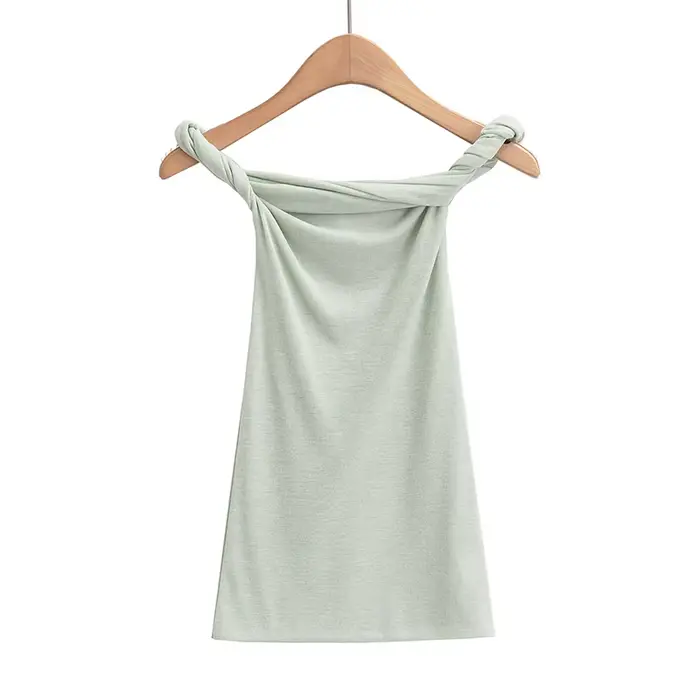 T-shirt à manches courtes et épaules dénudées pour femme