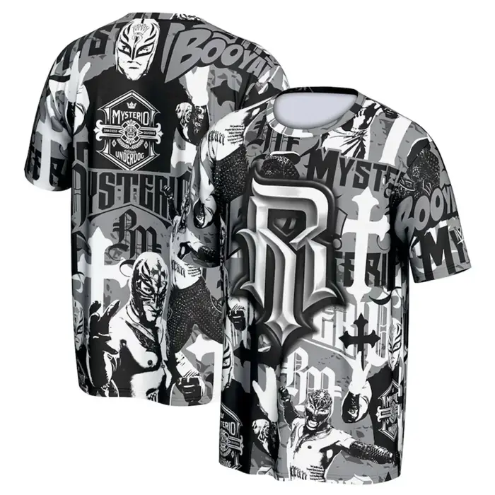 T-shirt d'été pour hommes et enfants, impression 3D, célèbre lutteur Rey Mysterio, col rond, style s