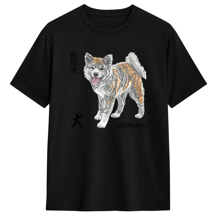 T-shirt d'été en pur coton pour homme, avec chien japonais Akita Inu, décontracté, à manches courtes, Y2K, amusant