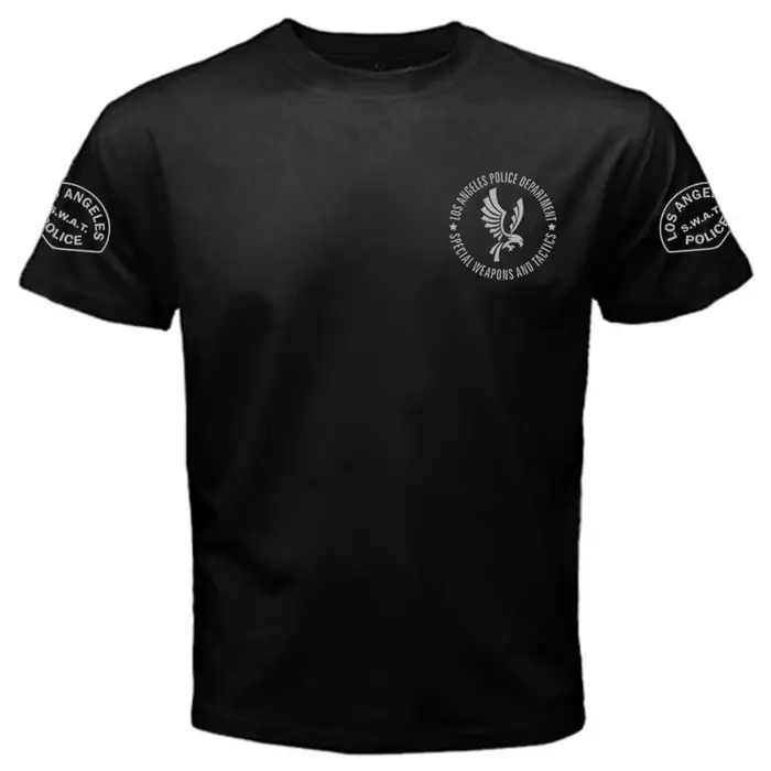 T-shirt en coton pour hommes de la police de Los Angeles, style SWAT, tactique, urbain, robuste, d'i