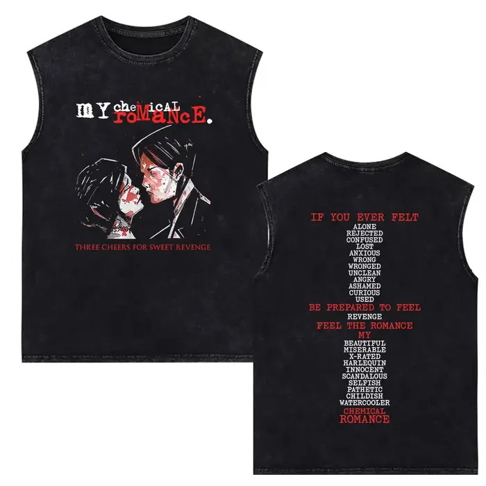 Mon Romance chimique l'album Black Parade Vintage lavé débardeurs hommes femmes Punk Emo Rock surdimensionné sans manches gilet t-shirts