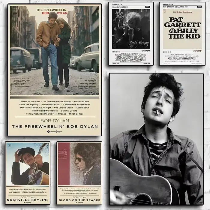 Classique rétro noir et blanc musique étoile Bob Dylan