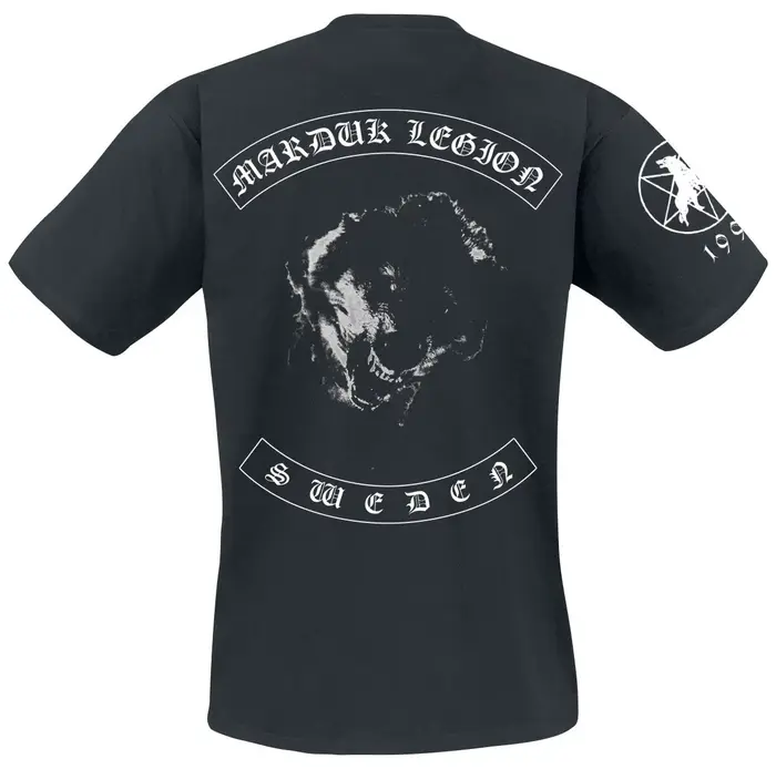 T-shirt Marduk Legion avec logo du groupe Black Metal et imprimé loup