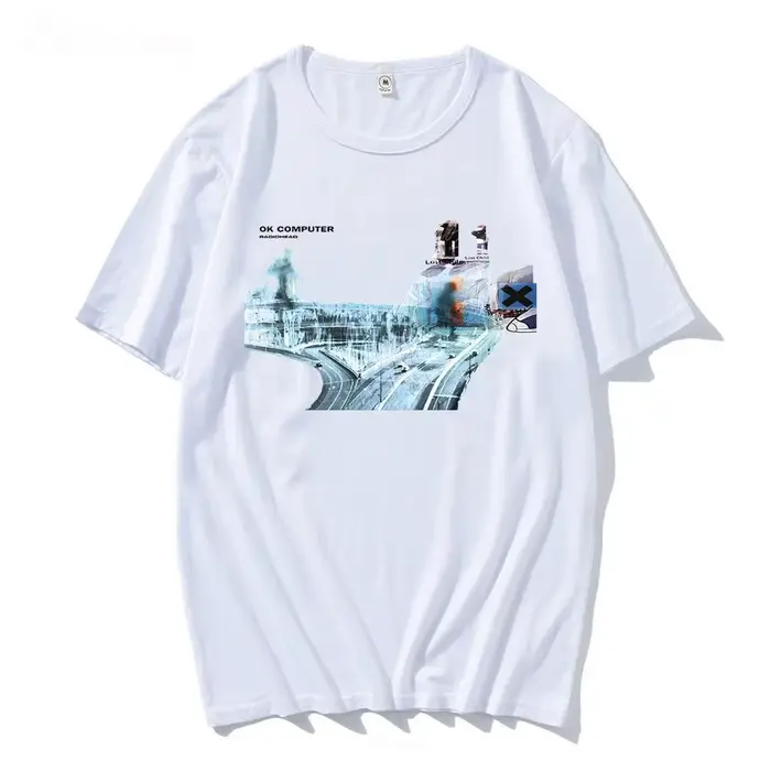 T-shirt avec logo du groupe de rock Radiohead imprimé pour l'été, chemise décontractée confortable à