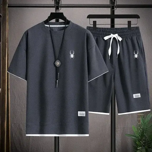 Ensemble t-shirt à manches courtes et short de sport pour homme, tendance, décontracté et confortabl