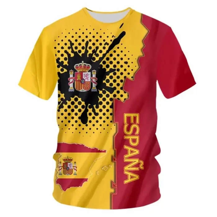 T-shirt rouge et jaune pour hommes