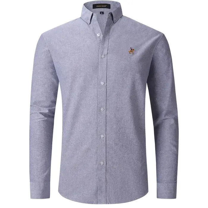 Nouvelle chemise boutonnée en tissu Oxford haut de gamme pour homme