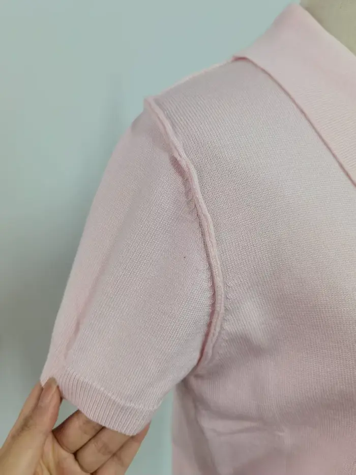 Polo rose tricoté T-shirt haut pour femme chemises à manches courtes 2025 nouvelle chemise printemps été pour femmes vêtements
