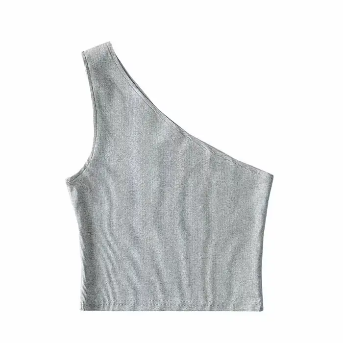 Débardeur court à col oblique pour femmes, corset élastique, sexy, mince, en Y