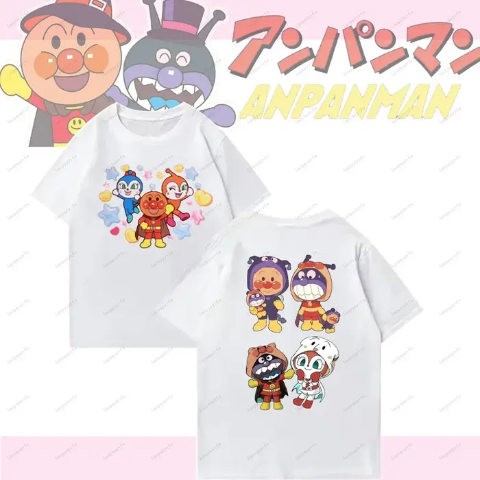 Anpanman mignon dessin animé drôle hauts unisexe femmes hommes t-shirt Hipster à manches courtes nouveauté tendance vêtements mode t-shirts