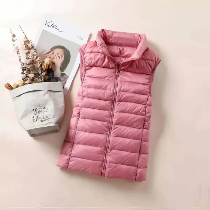 Nouveau Gilet Ultra Léger en Duvet pour Femme 2026 – Veste Sans Manches Slim Portable Coupe-Vent Légère pour Fille