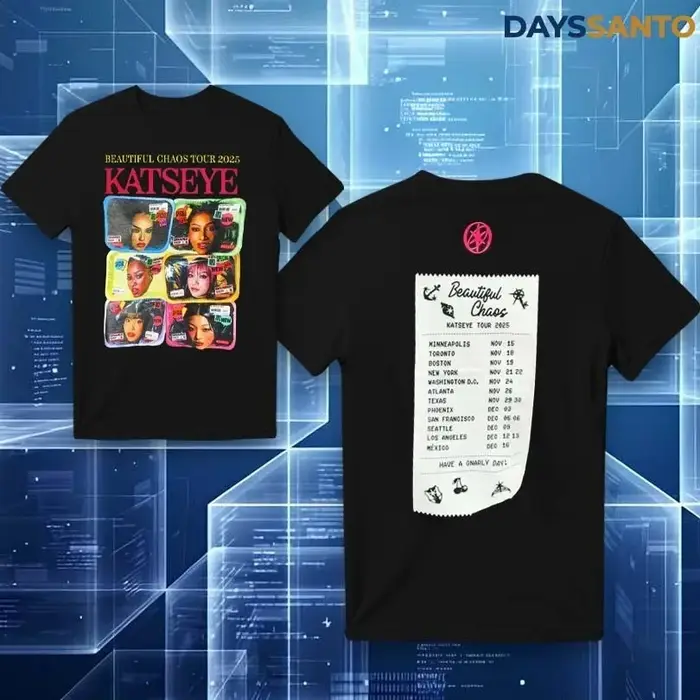 K Pop hauts Katseye t-shirt beau Chaos 2025 Tour chemise décontracté ample imprimé coton mode t-shir