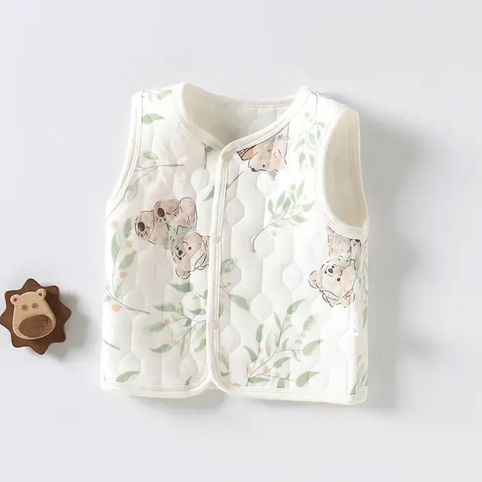 Nouveau-né bébé gilets sans manches coton rembourré enfants printemps chaud Cardigan veste infantile mignon dessin animé polaire coupe-vent vêtements d'hiver