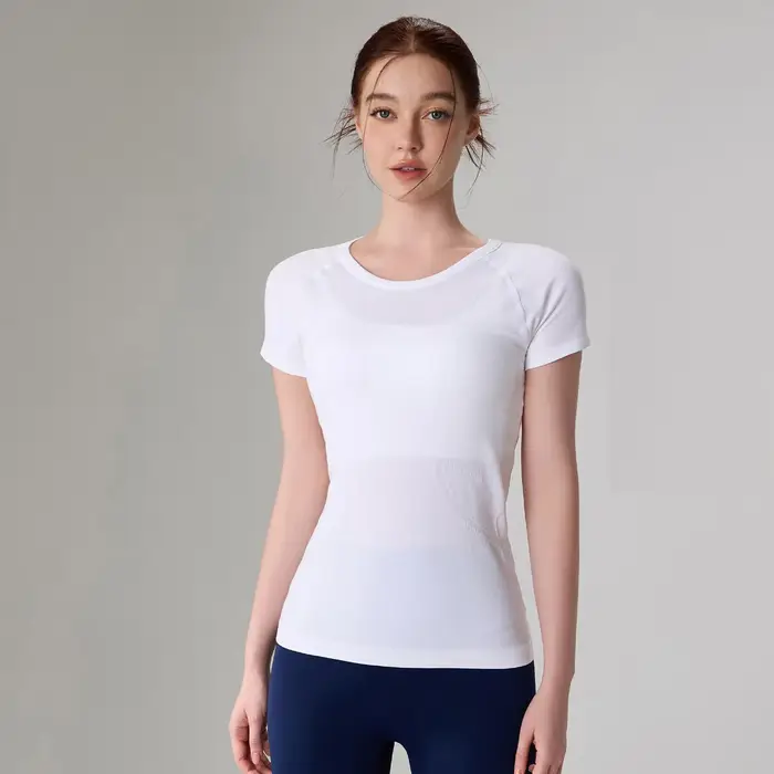 Femmes Yoga haut sans couture Sport t-shirts chemise de Fitness vêtements