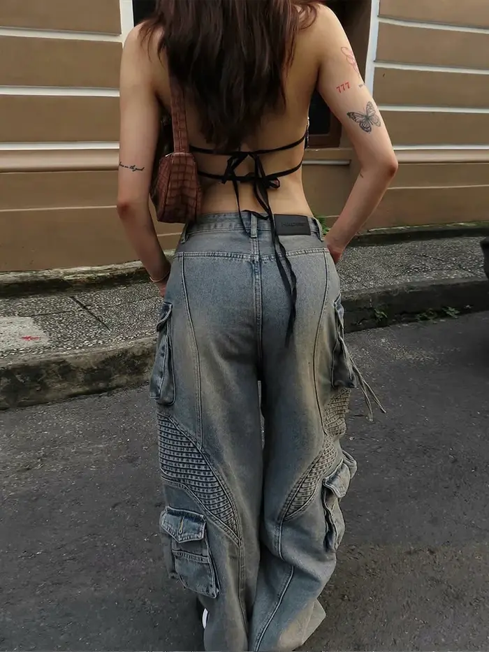 Nibber imprimé léopard paillettes femmes gilet dos nu licou col en v à lacets sans manches rue maigre sauvage été tendance polyvalent hauts