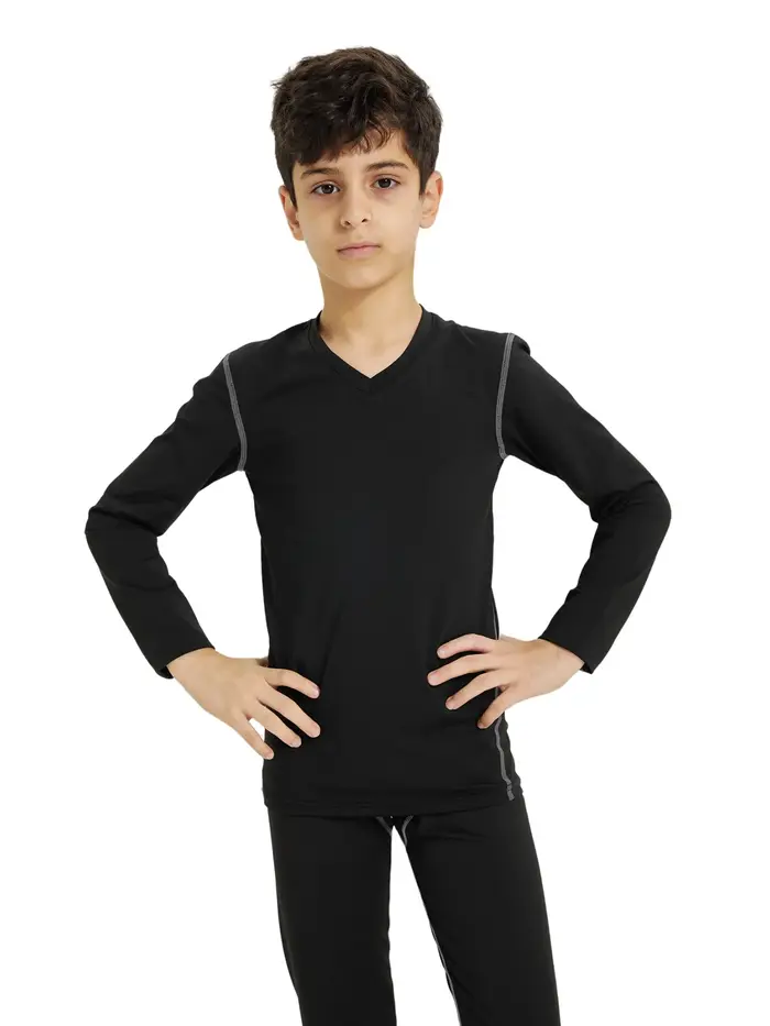 T-shirt de compression à manches longues pour garçons et filles