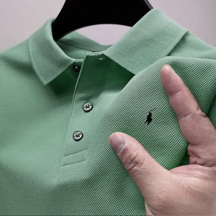 Polo d'été RL, short polo, t-shirt, polo uni, décontracté pour les vacances, coupe ample avec logo b