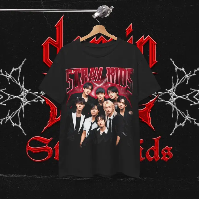 T-shirt graphique vintage années 90 Skz Members, T-shirt de concert Kpop Stray Kids, T-shirt Y2K got