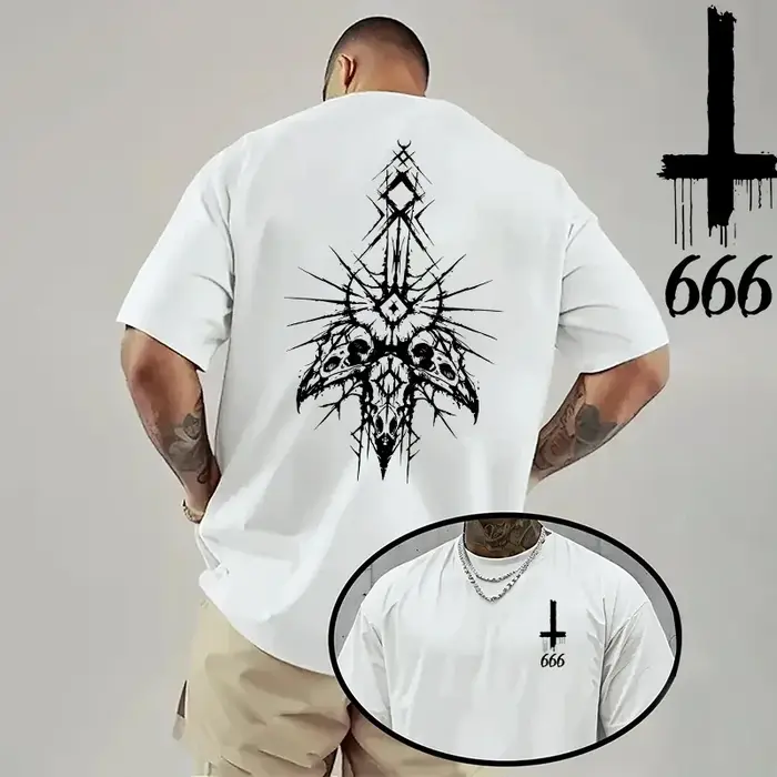T-shirt gothique surdimensionné pour hommes