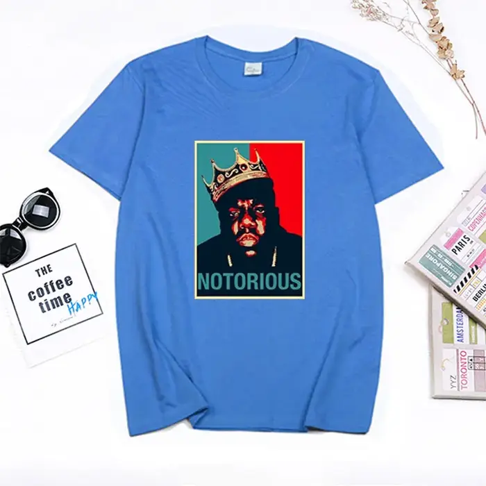 R.I.P célèbre grande chemise hommes à manches courtes t-shirt Hiphop Rock Biggie Smalls t-shirt mâle notoire B.I.G. T-shirts en coton à la mode